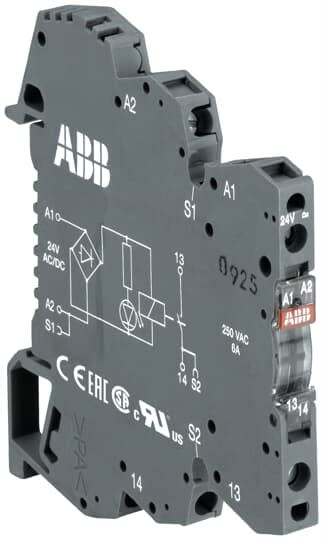 ABB - Rb121A-48-60VAC/DC Rel d'Interface R600 1C/O,A1-A2=48-60VAC/DC,250V/10Ma-6A,Led