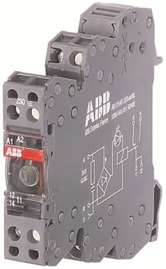 ABB - RB122G-24VAC/DC Relais d'Interface R600 2C/O,A1-A2=24VAC/DC,250V/1Ma-8A,Led