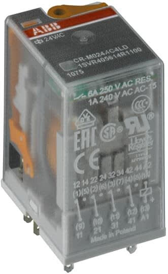 ABB - Relais Miniature débrochable LED 24VAC 4rt 250V 6A
