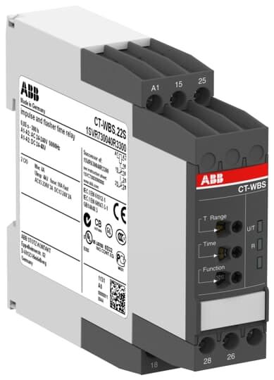 ABB - ct-Wbs.22S Relais Temporisés, Impulse & Flasher 2C/O, 24-48VDC, 24-240Vac