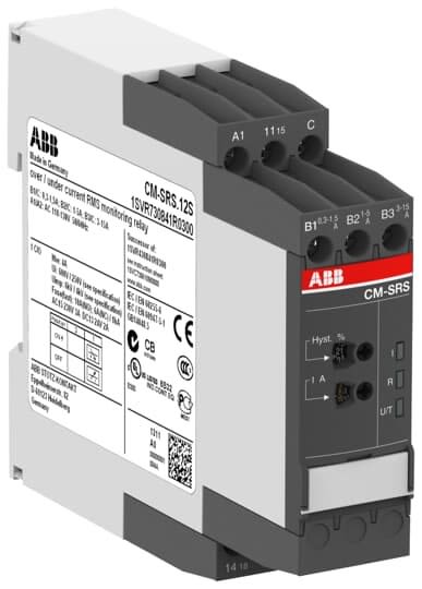 ABB - Cm-Srs.12S Current Relais de Controle 1C/O,B-C=0.3-15A Rms, 24-240VAC/DC