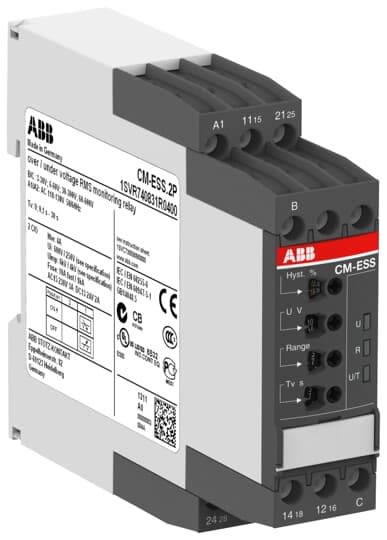 ABB - Relais Contrôle U Mono 3-600V Tempo 24-240VacDC 2rt ressort