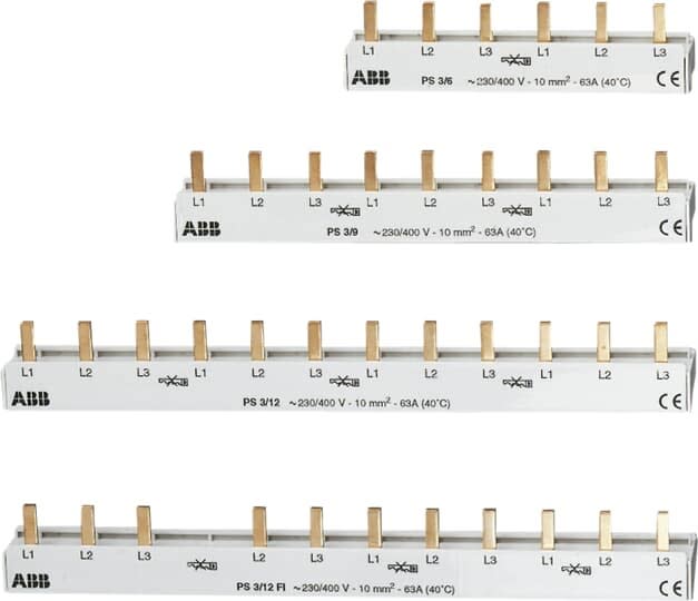 ABB - PS3/6 - Peigne 3P - 6 modules - 63A - 10mm²
