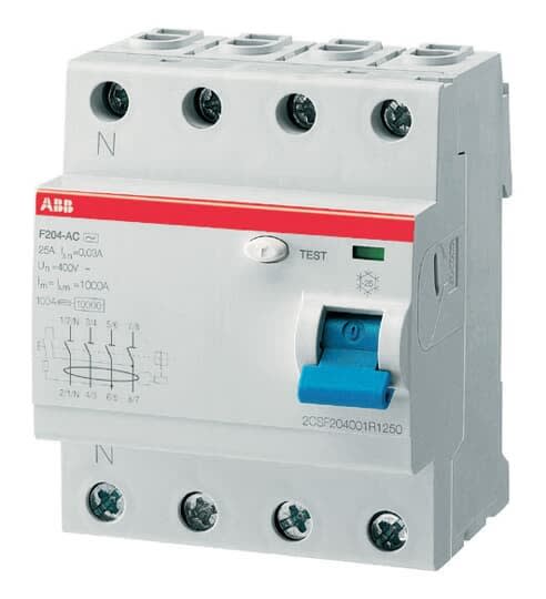ABB - Interrupteur Différentiel - F200 - 4P - 25A - 500mA - Type AC