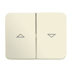 ABB - Enjoliveur Interrupteur Double Pour Store 22G Ivoire/Blanc