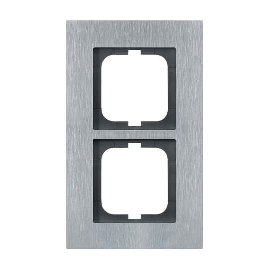 ABB - Cadre 2 Poussoirs Acier Inox Carat