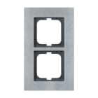 ABB - Cadre 2 Poussoirs Acier Inox Carat