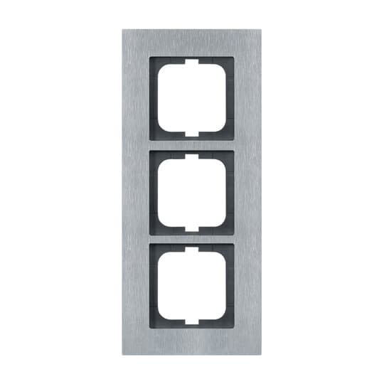ABB - Cadre 3 Poussoirs Acier Inox Carat