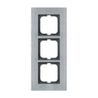 ABB - Cadre 3 Poussoirs Acier Inox Carat
