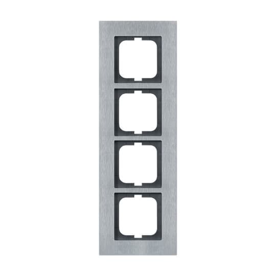ABB - Cadre 4 Poussoirs Acier Inox Carat