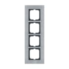 ABB - Cadre 4 Poussoirs Acier Inox Carat