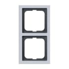 ABB - Cadre 2 Poussoirs Aluminium/Argent