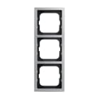 ABB - Cadre 3 Poussoirs Acier Inox Pure
