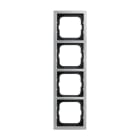 ABB - Cadre 4 Poussoirs Acier Inox Pure
