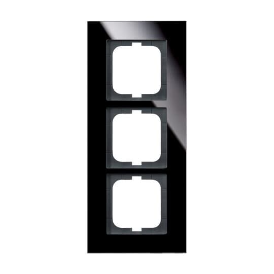 ABB - Cadre 3 Poussoirs Verre Sombre
