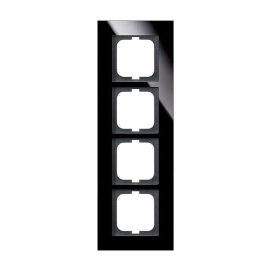 ABB - Cadre 4 Poussoirs Verre Sombre