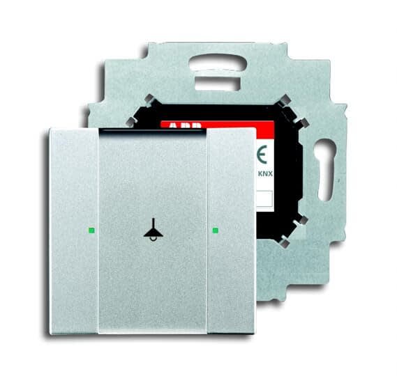 ABB - Poussoir 1 Touche Multifonctions Aluminium Argent