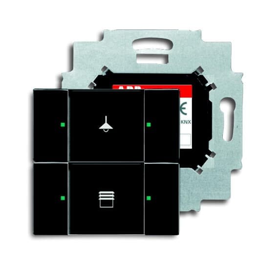 ABB - Poussoir 2 Touches Bcu Intégrée Anthracite