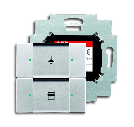 ABB - Poussoir 2 Touches Bcu Intégrée Aluminium Argent