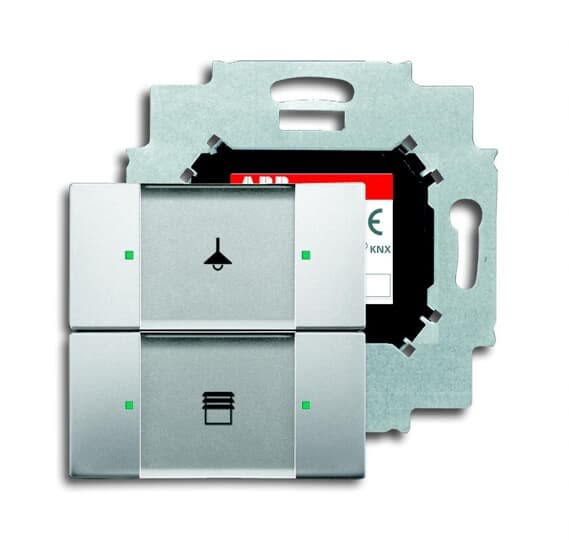 ABB - Poussoir 2 Touches Bcu Intégrée Acier Inox