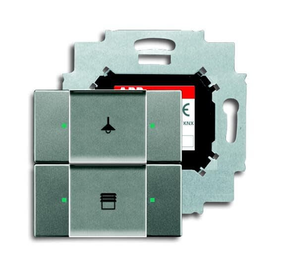 ABB - Poussoir 2 Touches Bcu Intégrée Météor Gris Métal
