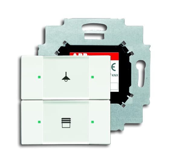 ABB - Poussoir 2 Touches Bcu Intégrée Blanc Mat