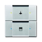 ABB - Poussoir 2 TouchesMultifonctions Aluminium Argent