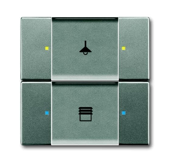 ABB - Poussoir 2 TouchesMultifonctions Météor Gris Métal