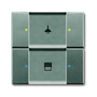 ABB - Poussoir 2 TouchesMultifonctions Météor Gris Métal