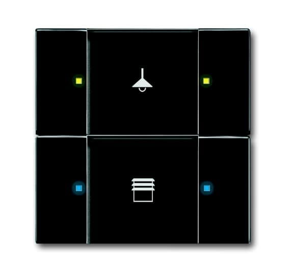 ABB - Poussoir 2 TouchesMultifonctions Noir Mat