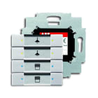 ABB - Poussoir 4 Touches Bcu Intégrée Aluminium Argent