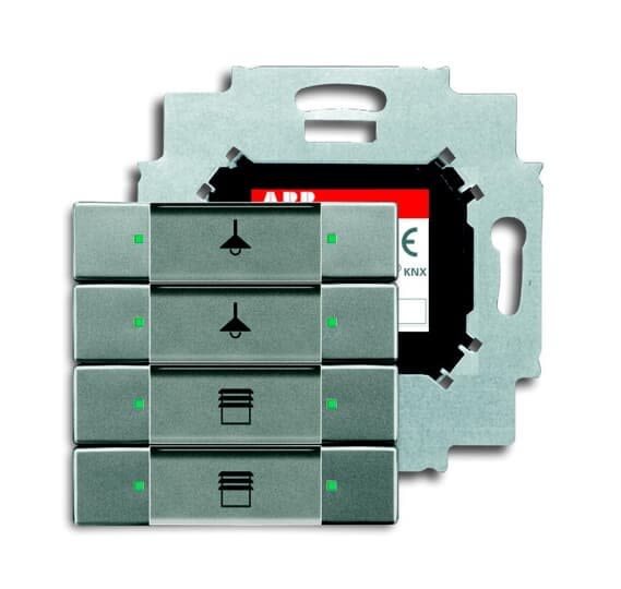 ABB - Poussoir 4 Touches Bcu Intégrée Météor Gris Métal