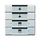 ABB - Poussoir 4 Touches Multifonctions Aluminium Argent