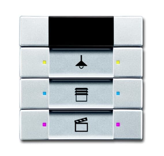 ABB - Poussoir 3 TouchesMf Avec Recepteur Ir Aluminium Argent