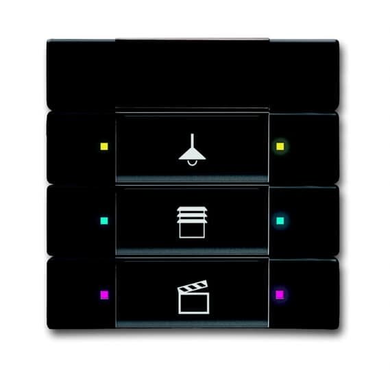ABB - Poussoir 3 TouchesMf Avec Recepteur Ir Noir Mat