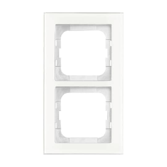 ABB - Cadre 2 Modules Busch Verre Blanc