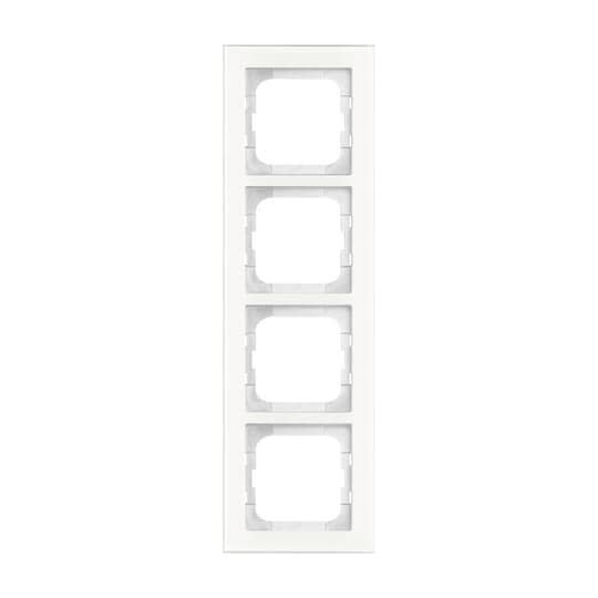 ABB - Enjoliveur 4 Modules Busch Axcent Verre Blanc
