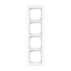 ABB - Enjoliveur 4 Modules Busch Axcent Verre Blanc