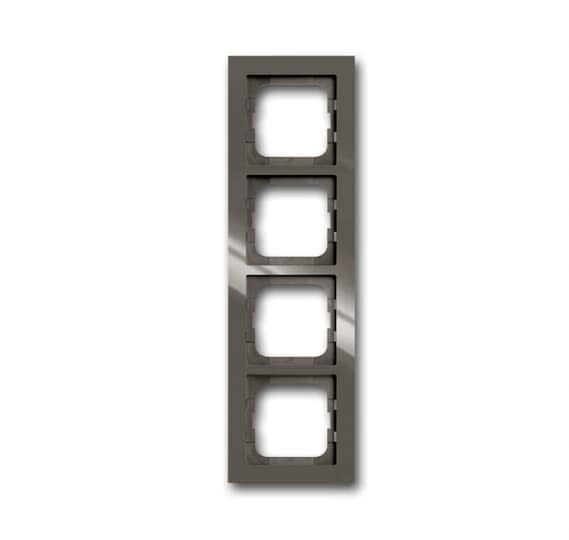 ABB - Enjoliveur 4 Modules Busch Axcent Entrée Gris