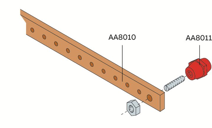 ABB - Barre perforée Neutre/Terre SR2 20X5 4X1M