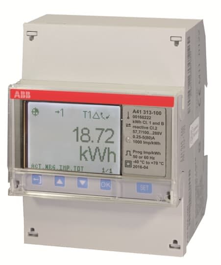 ABB - Compteur A41 Monophase Mbus Mesure Directe 80A Silver Mid