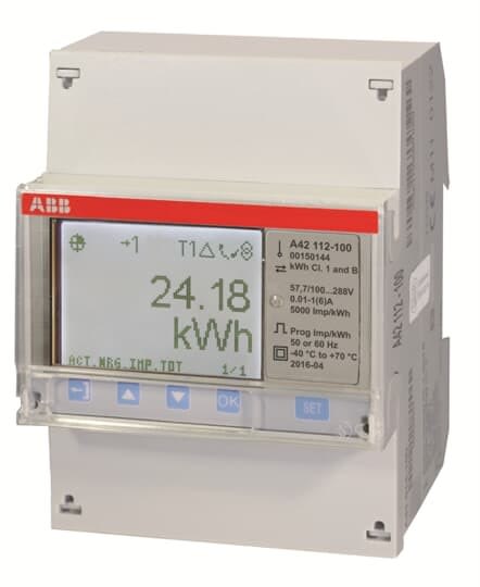 ABB - Compteur A42 Monophase Modbus Mesure InDirecte 6A Steel Mid