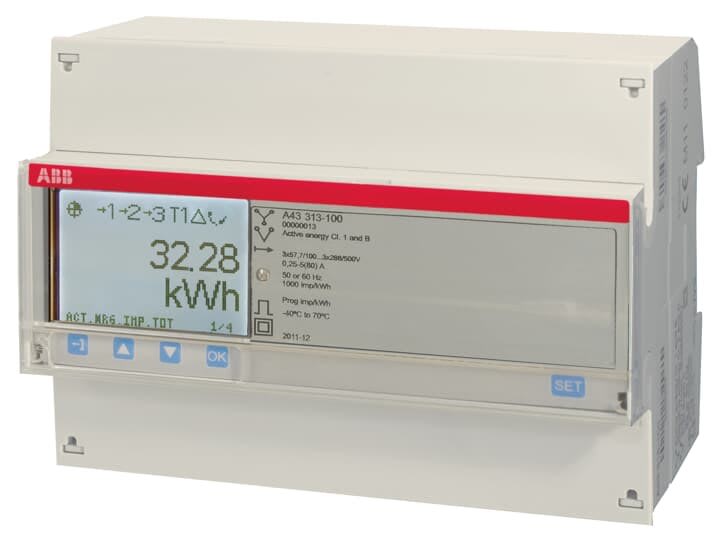 ABB - Compteur A43 Triphase Mbus Mesure Directe 80A Silver Mid