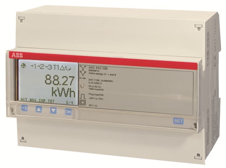 ABB - Compteur A43 Triphase Mbus Mesure Directe 80A Platinum Mid