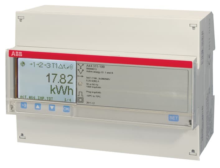 ABB - Compteur A44 Triphase Mesure InDirecte 6A Silver Mid