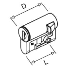 ABB - Aria-Polysafe-Serrure semi-cylindrique avec 1 clé de rechange - 8mm
