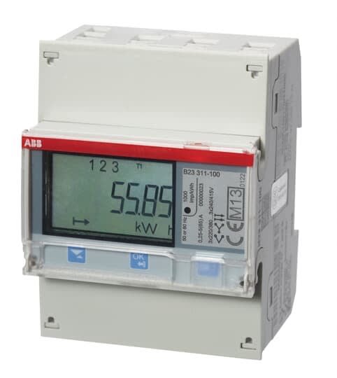 ABB - Compteur B23 Triphase Mesure Directe 65A Silver Mid