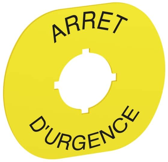 ABB - Ma6-1028 étiquette Arret d'Urgence pour Boitier Plastique
