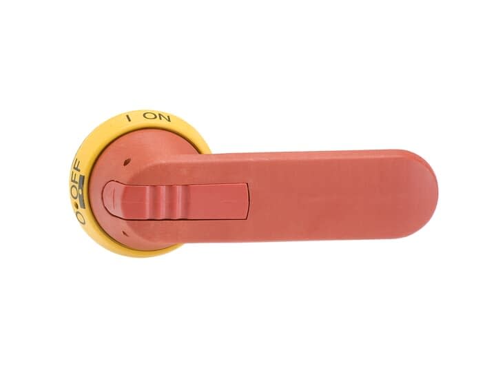 ABB - Poignée Pistolet Rouge/Jaune 125mm pour Axe 12mm