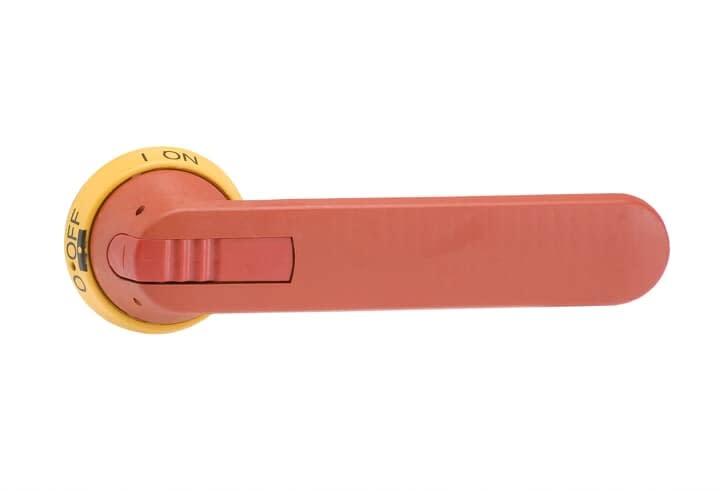 ABB - Poignée Pistolet Rouge/Jaune 175mm pour Axe 12mm